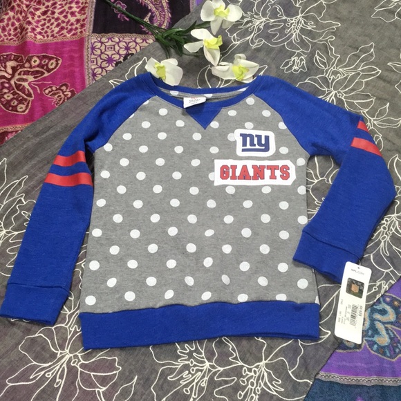 NFL New York Giants Girl Raglan T Shirt Top Tee Size Small Medium Large 4 5 6 6X
